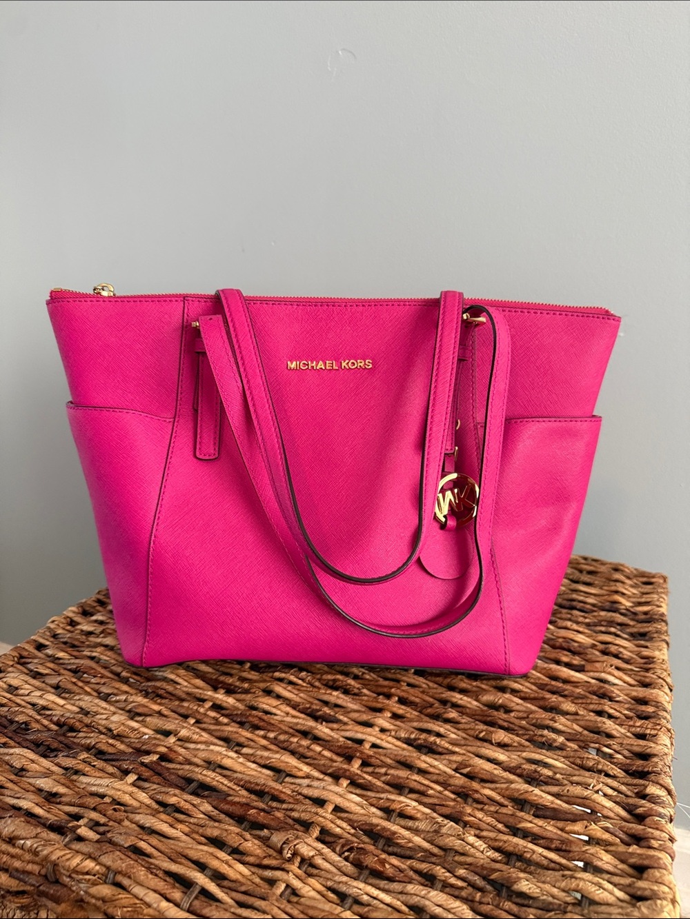 Michael Kors Bright Fuchsia Saffiano Tote